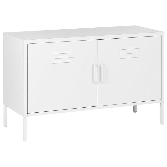 Credenza a 2 ante in acciaio bianco Mobili per ufficio a casa Ripiani per gambe Design industriale