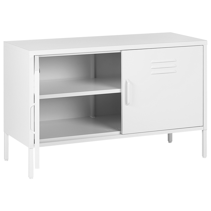 Credenza a 2 ante in acciaio bianco Mobili per ufficio a casa Ripiani per gambe Design industriale