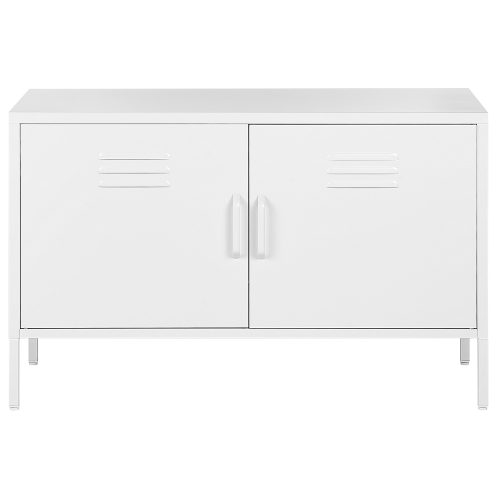 Credenza a 2 ante in acciaio bianco Mobili per ufficio a casa Ripiani per gambe Design industriale