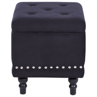 Poggiapiedi Rivestimenti in velluto nero Sedile con rivestimento a testa di chiodo trapuntato