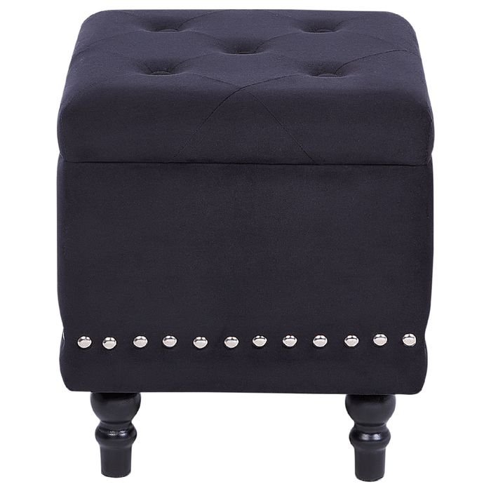 Poggiapiedi Rivestimenti in velluto nero Sedile con rivestimento a testa di chiodo trapuntato