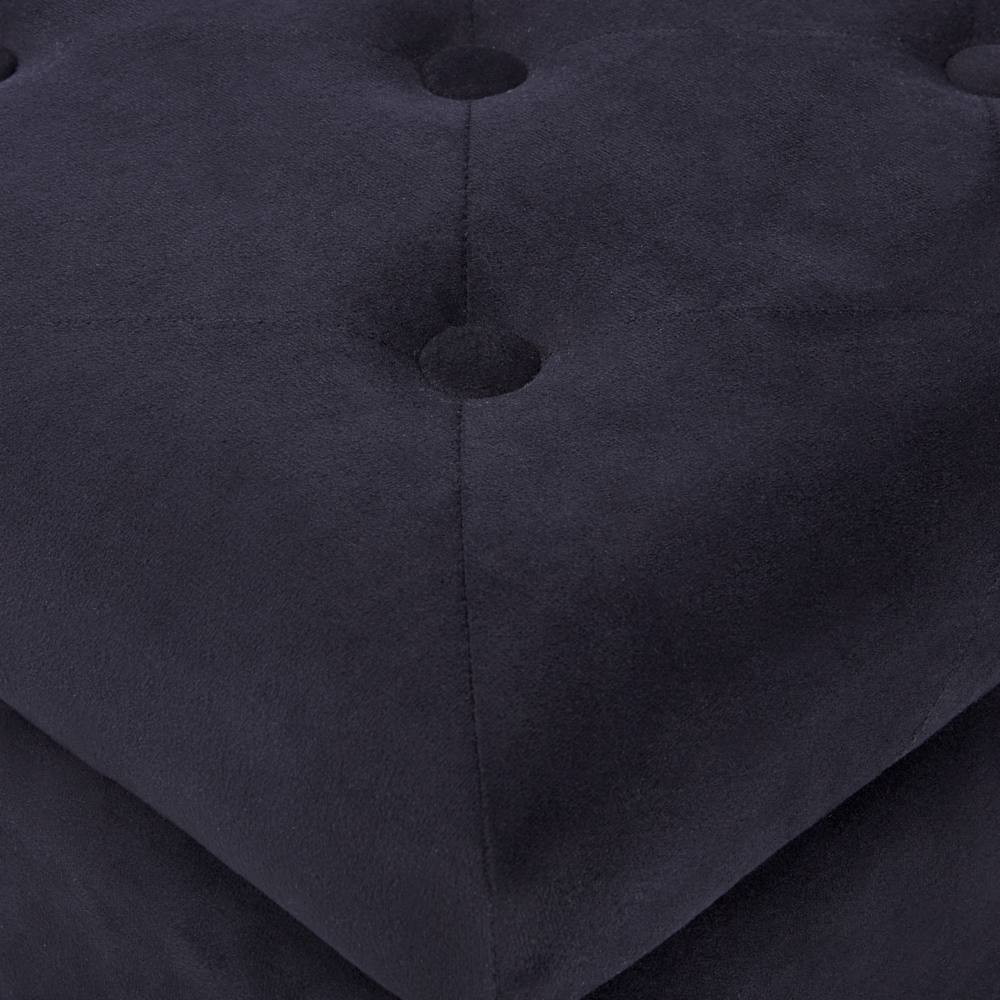 Poggiapiedi Rivestimenti in velluto nero Sedile con rivestimento a testa di chiodo trapuntato