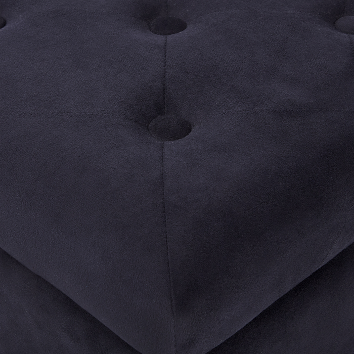 Poggiapiedi Rivestimenti in velluto nero Sedile con rivestimento a testa di chiodo trapuntato