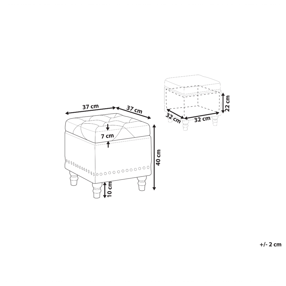 Poggiapiedi Rivestimenti in velluto nero Sedile con rivestimento a testa di chiodo trapuntato