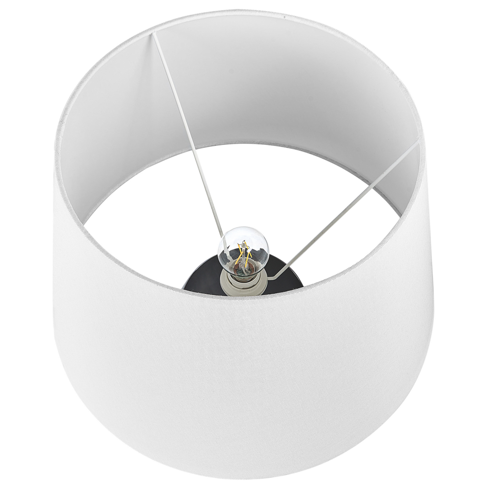 Lampada da tavolo in ceramica grigia e beige con paralume bianco 63 cm camera da letto soggiorno