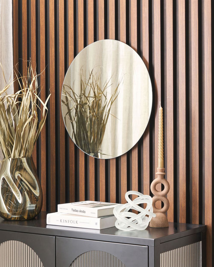 Specchio da parete rotondo senza cornice argento ø 50 bagno soggiorno camera da letto