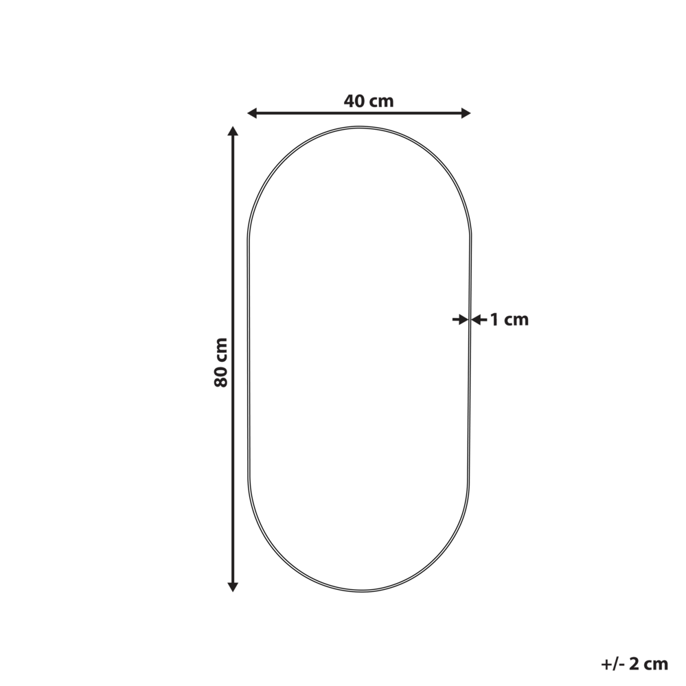 Specchio da parete ovale senza cornice argento 40 x 80 cm bagno soggiorno camera da letto