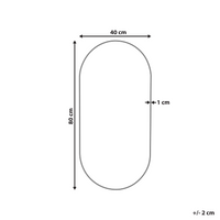 Specchio da parete ovale senza cornice argento 40 x 80 cm bagno soggiorno camera da letto