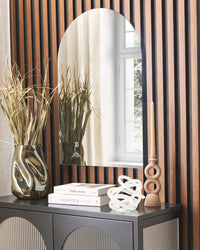 Specchio da parete a forma di arco senza cornice argento 70 x 75 cm camera da letto bagno soggiorno