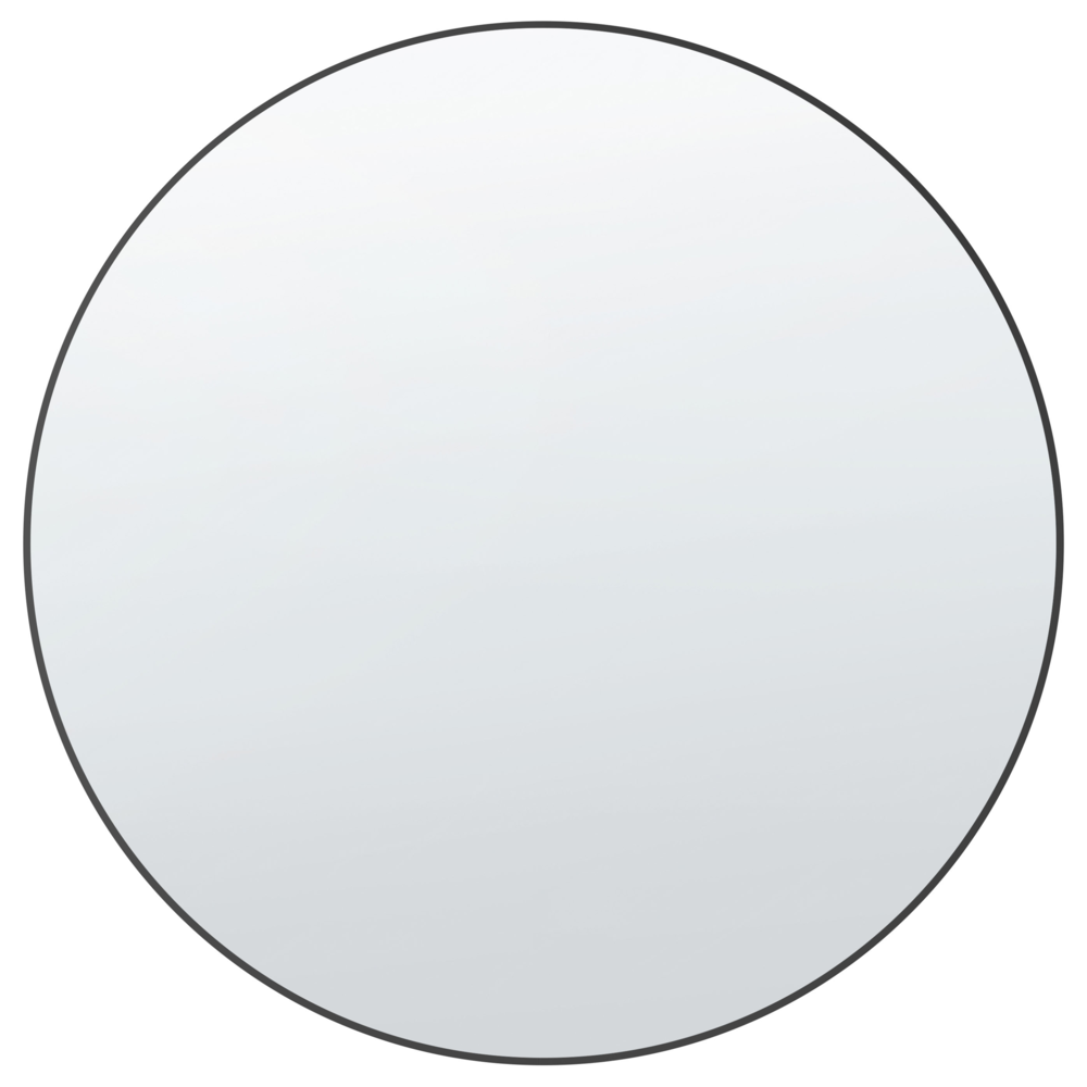 Specchio da parete rotondo senza cornice nero 80 x 80 cm bagno soggiorno camera da letto