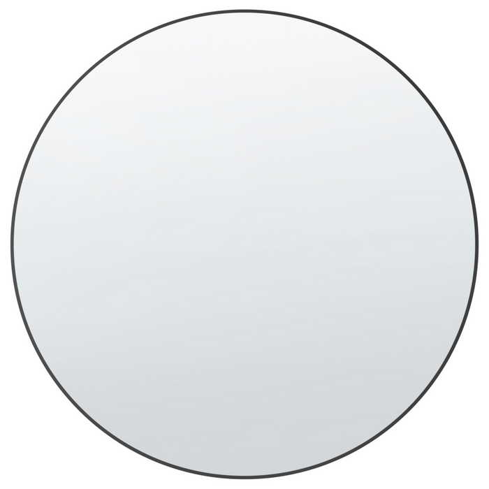 Specchio da parete rotondo senza cornice nero 80 x 80 cm bagno soggiorno camera da letto