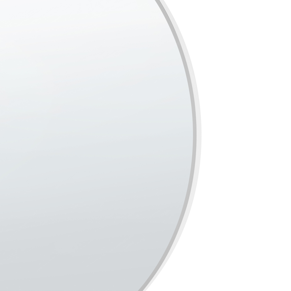 Specchio da parete rotondo senza cornice argento 80 x 80 cm bagno soggiorno camera da letto