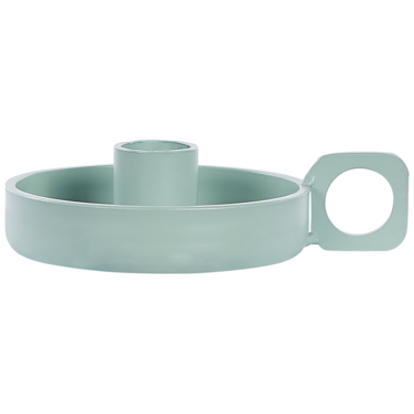 Set di 2 portacandele metallo verde menta in stile retrò tradizionale decorazione candeliere