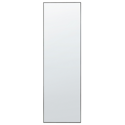 Specchio da terra con cornice in alluminio nero 170 x 57 cm con supporto dal design moderno incorniciato a tutta lunghezza