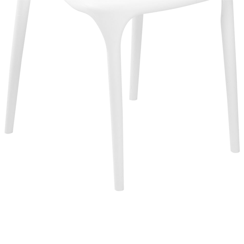 Set di 4 sedie polipropilene resistente colore bianco per interno ed esterno stile moderno
