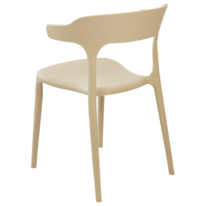 Set di 4 sedie polipropilene resistente colore beige per interno ed esterno stile moderno