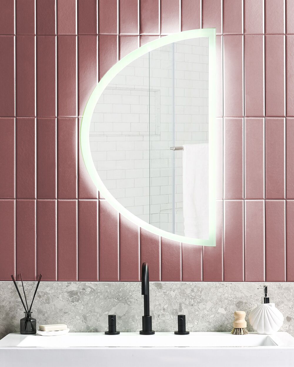 Specchio led da parete ovale ø 80 cm moderno contemporaneo mobile bagno trucco camera da letto