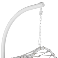 Sedia appesa bianca con supporto e morbido cuscino boho scandinavo