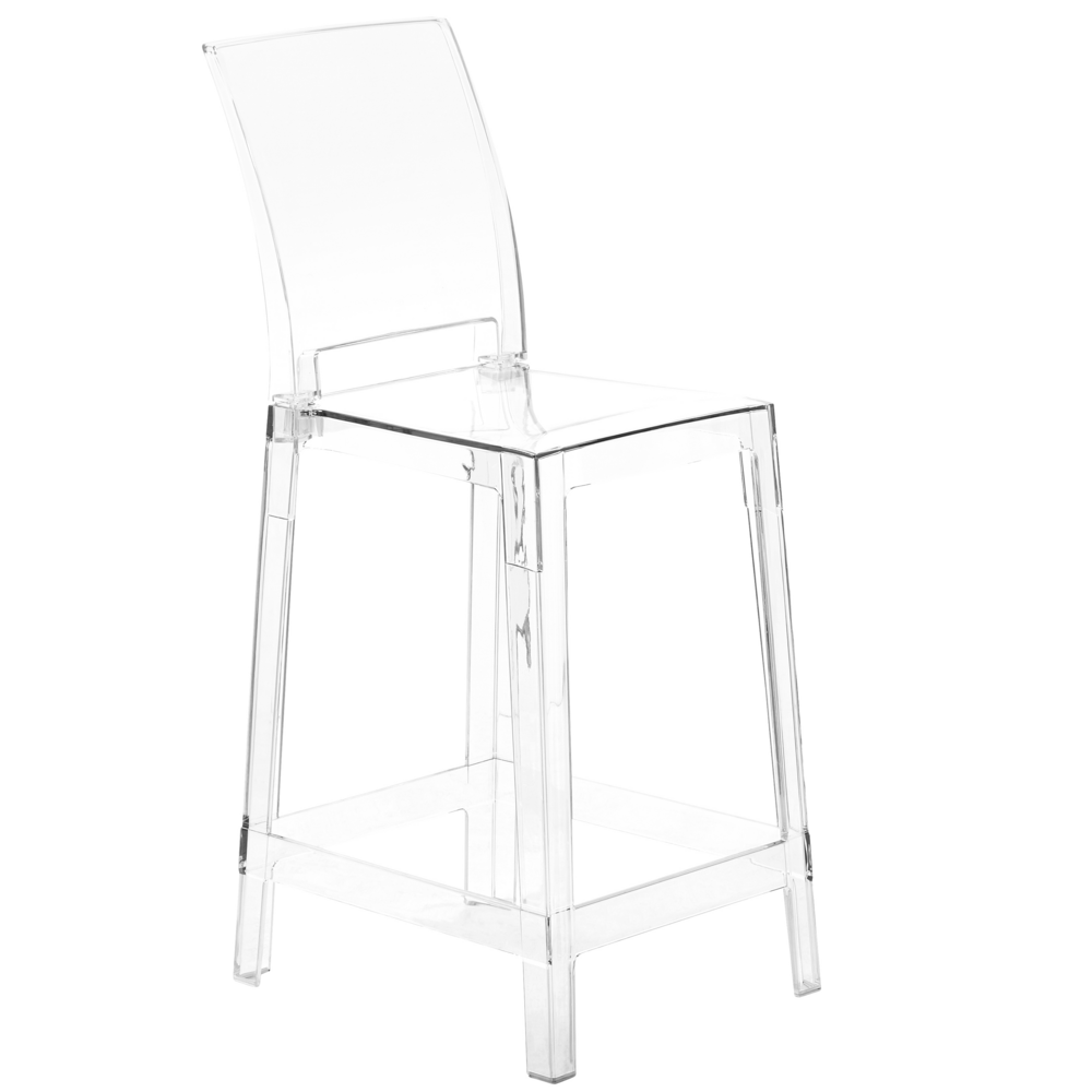 Set di 2 sgabelli da bar plastica trasparente sedie da bar sedia alta cucina moderno