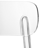 Set di 2 sedie trasparenti schienale in materiale sintetico senza braccioli impilabili sala da pranzo moderna