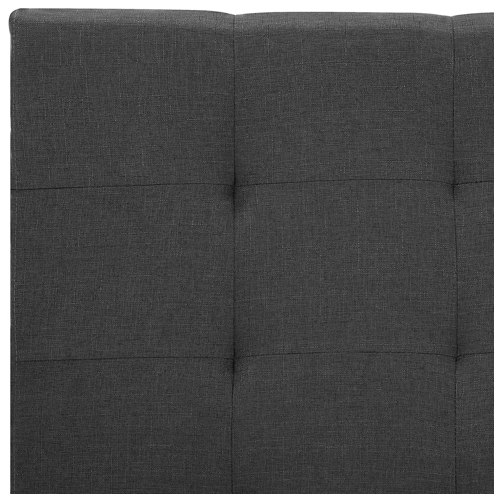 Letto ad acqua in poliestere grigio scuro 180 x 200 cm testiera imbottita camera da letto stile moderno