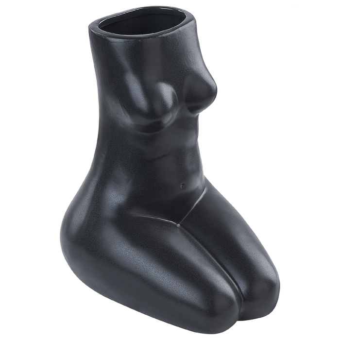 Vaso per fiori in porcellana nero forma del corpo femminile accessorio decorativo per la casa