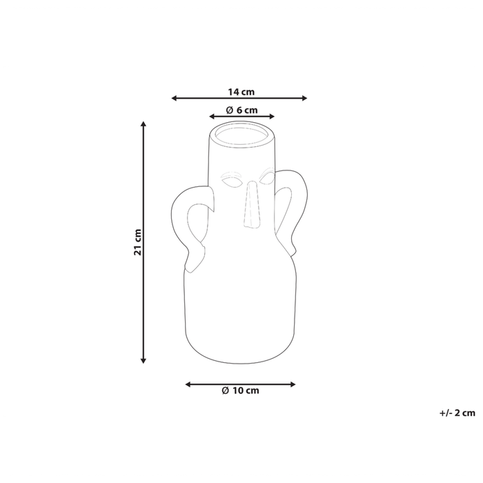 Vaso per fiori in porcellana grigio con motivo viso accessorio decorativo per la casa