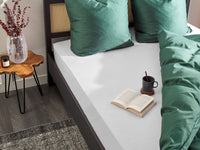 Lenzuolo con angoli cotone bianco 200 x 200 cm con bordi elastici modello classico a tinta unita camera da letto classica