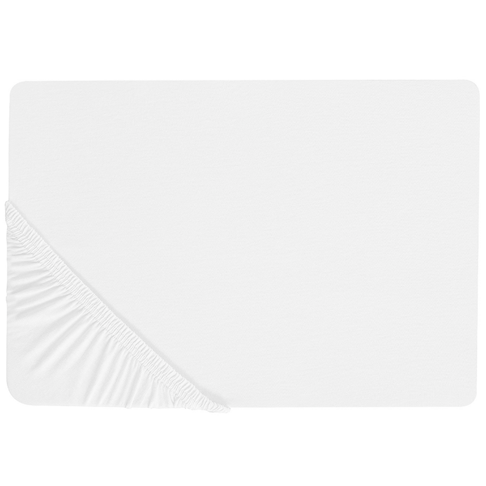 Lenzuolo con angoli cotone bianco 200 x 200 cm con bordi elastici modello classico a tinta unita camera da letto classica