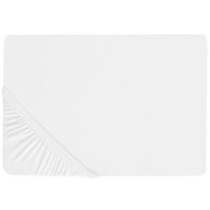 Lenzuolo con angoli cotone bianco 200 x 200 cm con bordi elastici modello classico a tinta unita camera da letto classica