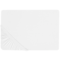 Lenzuolo con angoli cotone bianco 160 x 200 cm con bordi elastici modello classico a tinta unita camera da letto classica