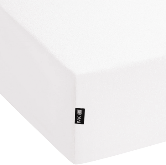 Lenzuolo con angoli cotone bianco 160 x 200 cm con bordi elastici modello classico a tinta unita camera da letto classica