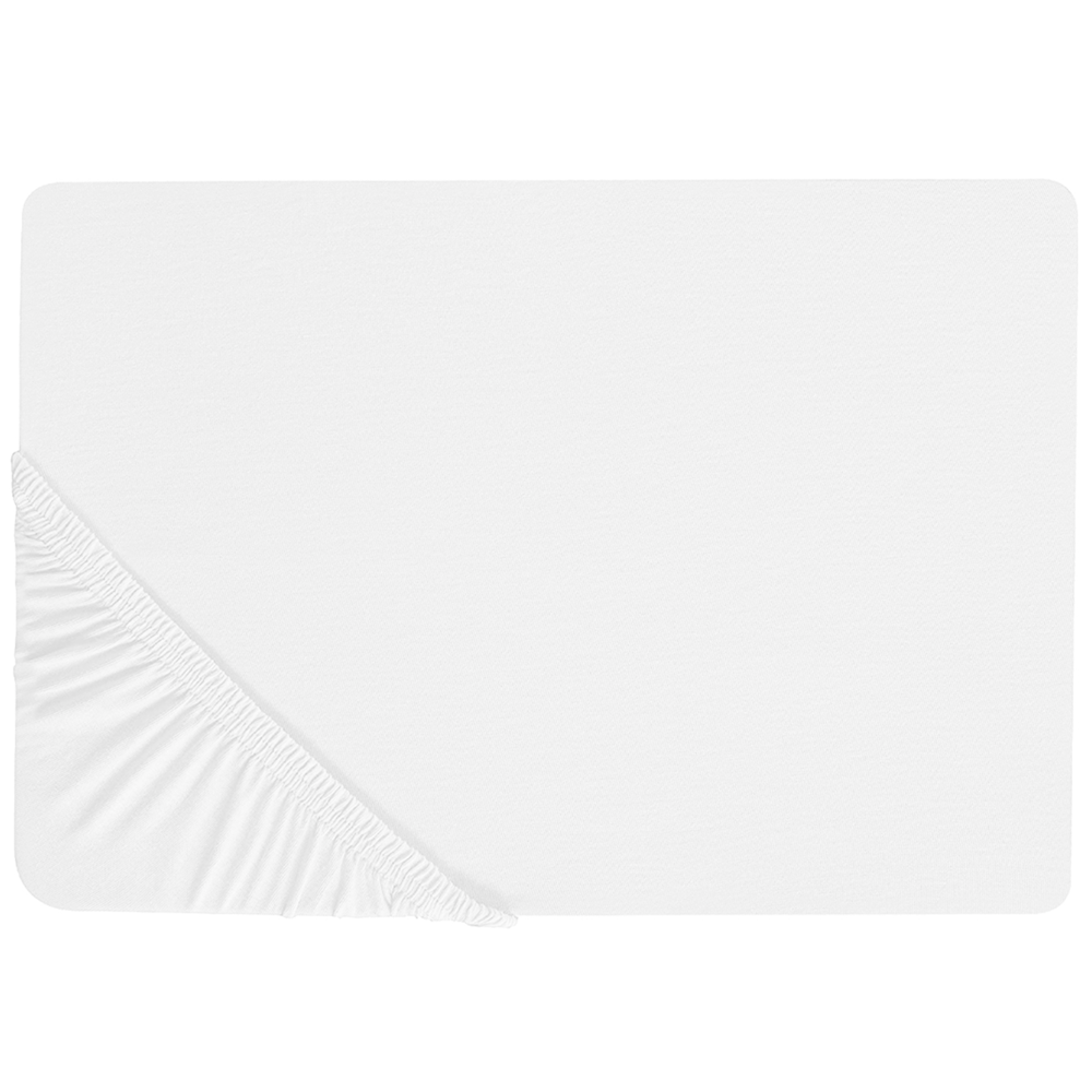 Lenzuolo con angoli cotone bianco 140 x 200 cm con bordi elastici modello classico a tinta unita camera da letto classica