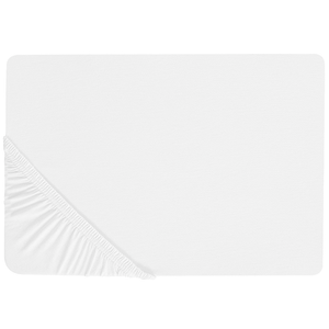 Lenzuolo con angoli cotone bianco 140 x 200 cm con bordi elastici modello classico a tinta unita camera da letto classica