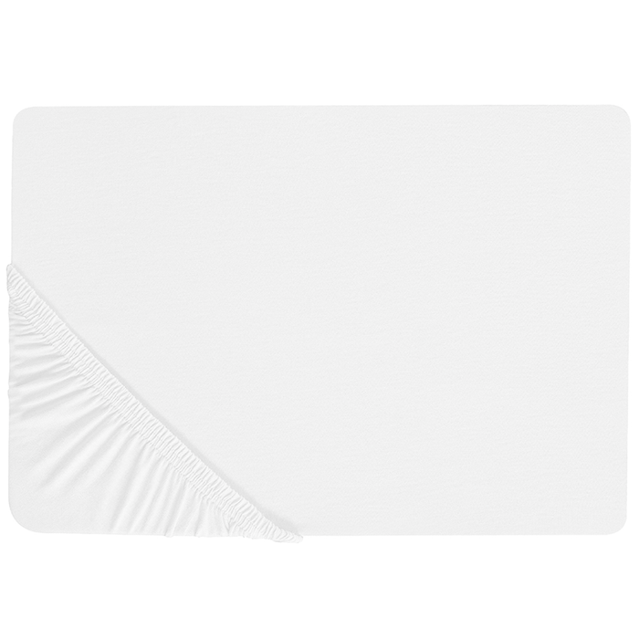 Lenzuolo con angoli cotone bianco 140 x 200 cm con bordi elastici modello classico a tinta unita camera da letto classica