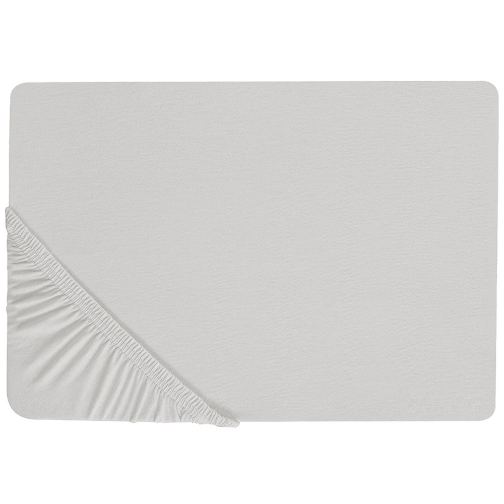 Lenzuolo con angoli cotone grigio chiaro 200 x 200 cm con bordi elastici modello classico a tinta unita camera da letto classica