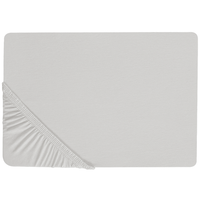 Lenzuolo con angoli cotone grigio chiaro 200 x 200 cm con bordi elastici modello classico a tinta unita camera da letto classica