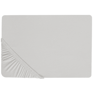 Lenzuolo con angoli cotone grigio chiaro 200 x 200 cm con bordi elastici modello classico a tinta unita camera da letto classica