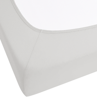 Lenzuolo con angoli cotone grigio chiaro 200 x 200 cm con bordi elastici modello classico a tinta unita camera da letto classica