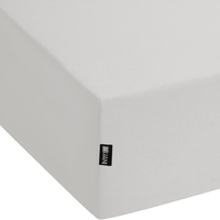 Lenzuolo con angoli cotone grigio chiaro 200 x 200 cm con bordi elastici modello classico a tinta unita camera da letto classica