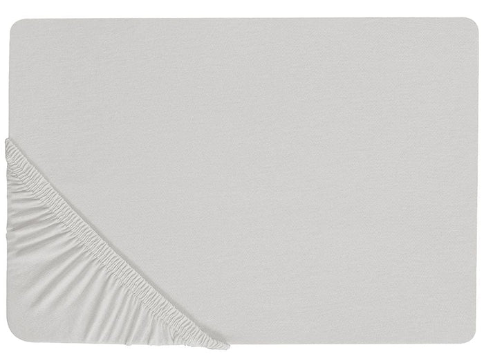 Lenzuolo con angoli cotone grigio chiaro 160 x 200 cm con bordi elastici modello classico a tinta unita camera da letto classica
