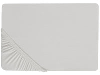 Lenzuolo con angoli cotone grigio chiaro 140 x 200 cm con bordi elastici modello classico a tinta unita camera da letto classica