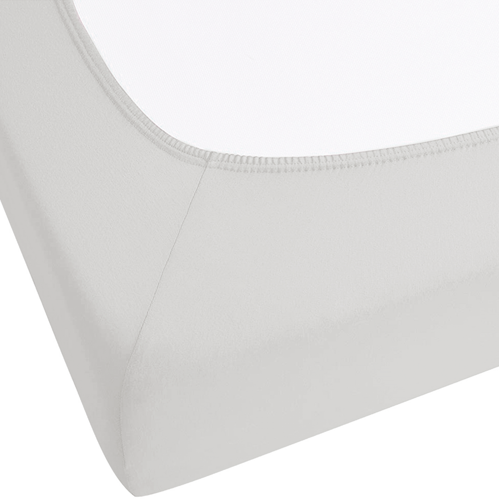 Lenzuolo con angoli cotone grigio chiaro 90 x 200 cm con bordi elastici modello classico a tinta unita camera da letto classica