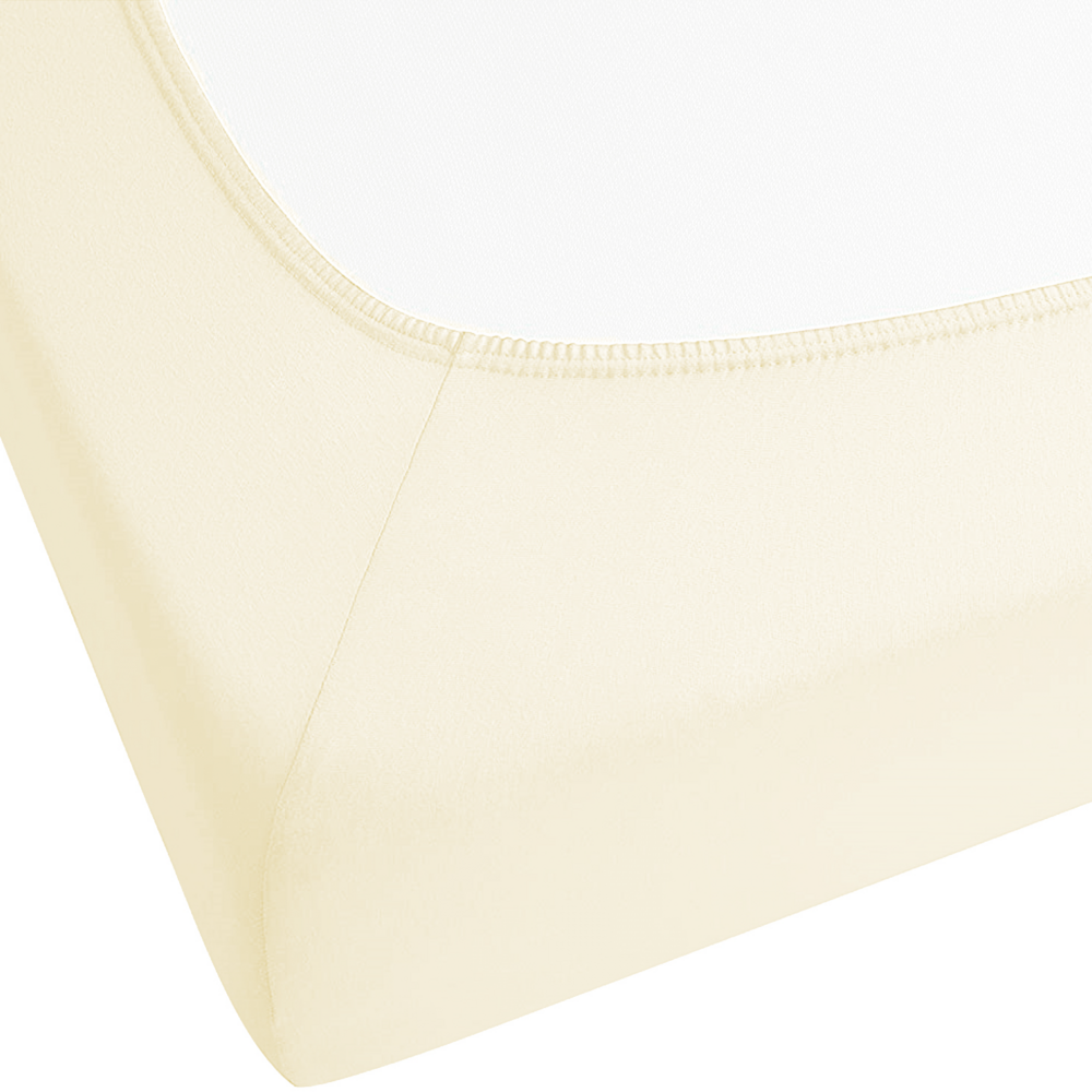 Lenzuolo con angoli cotone beige 160 x 200 cm con bordi elastici modello classico a tinta unita camera da letto classica