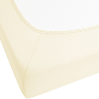 Lenzuolo con angoli cotone beige 160 x 200 cm con bordi elastici modello classico a tinta unita camera da letto classica