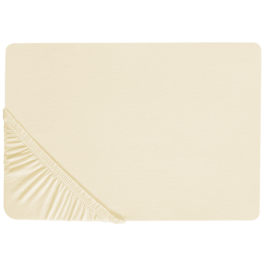 Lenzuolo con angoli cotone beige 140 x 200 cm con bordi elastici modello classico a tinta unita camera da letto classica