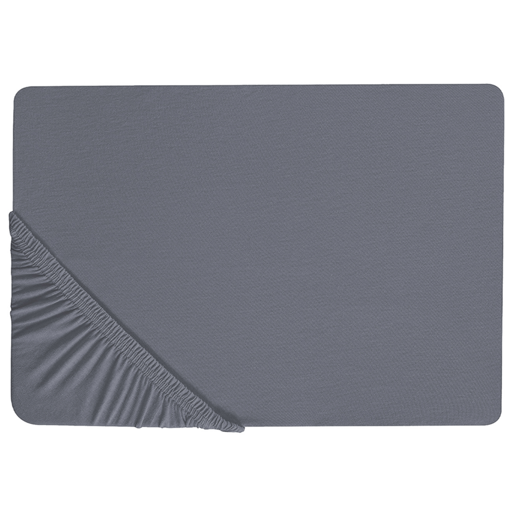Lenzuolo con angoli cotone grigio scuro 180 x 200 cm con bordi elastici modello classico a tinta unita camera da letto classica