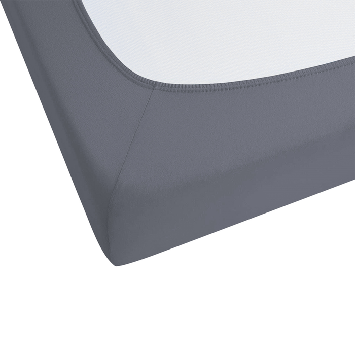 Lenzuolo con angoli cotone grigio scuro 180 x 200 cm con bordi elastici modello classico a tinta unita camera da letto classica