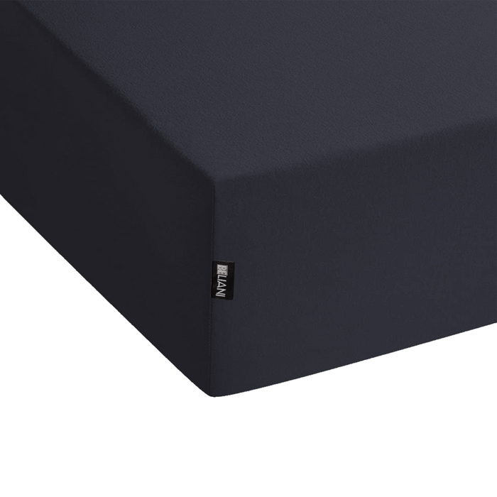 Lenzuolo con angoli cotone nero 140 x 200 cm con bordi elastici modello classico a tinta unita camera da letto classica