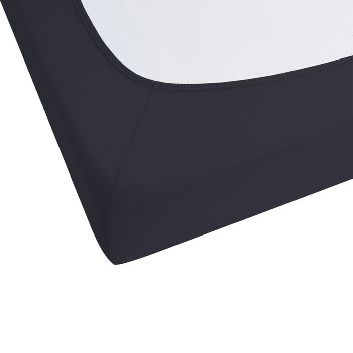 Lenzuolo con angoli cotone nero 160 x 200 cm con bordi elastici modello classico a tinta unita camera da letto classica